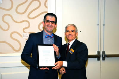 Dr. Augoustakis receiving SCS Award for Excellence in the Teaching of Classics at the College Level.